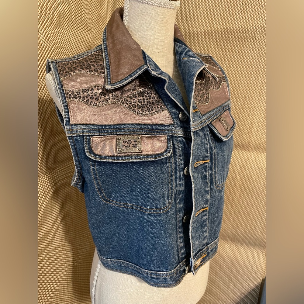 Caché vintage denim vest size Large